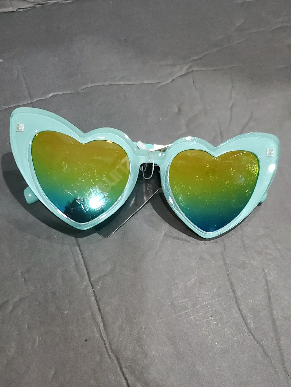 Blue Heart‎ shaped cat eye retro vintage style reflective sunglasses new